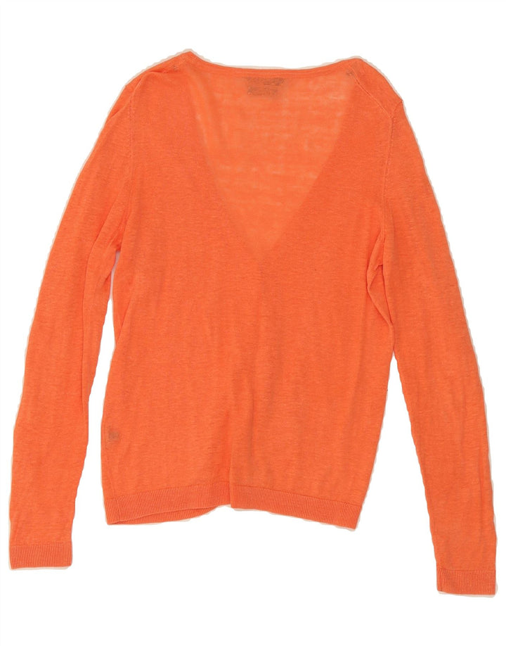 MASSIMO DUTTI Womens Cardigan Sweater UK 10 Small Orange Linen Vintage Massimo Dutti and Second-Hand Massimo Dutti from Messina Hembry 