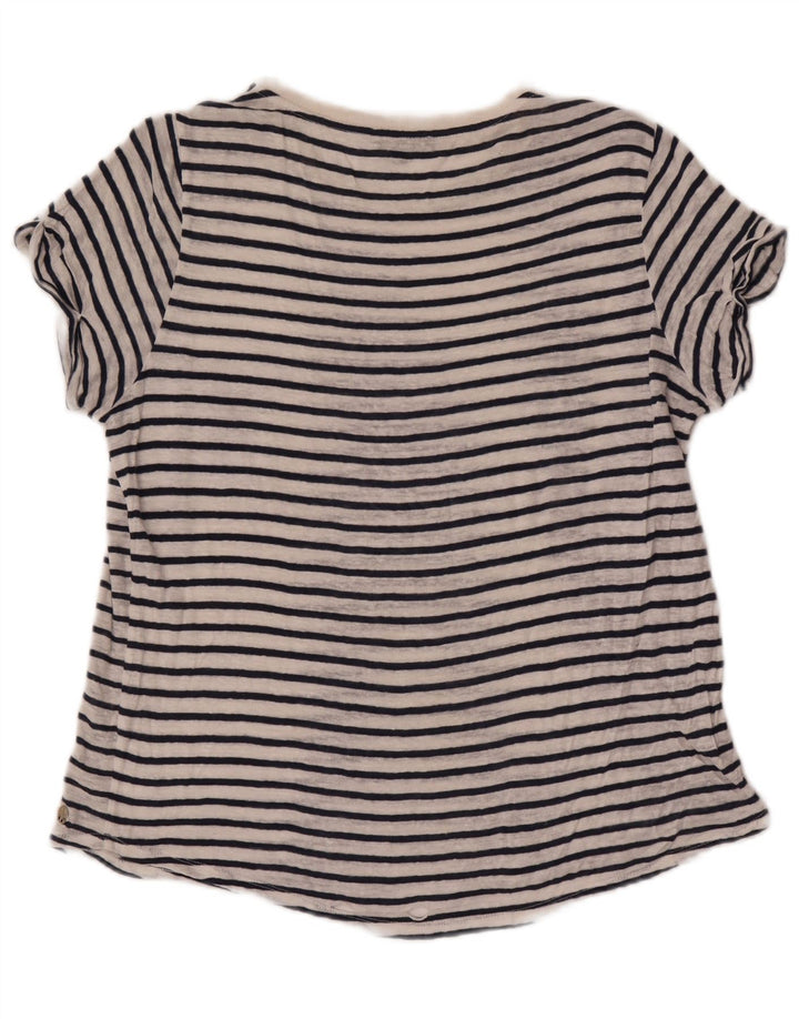 T-shirt da donna Massimo Dutti Top UK 14 a righe bianche medie