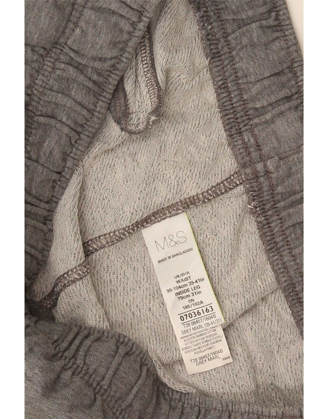 Pantaloni da tuta da uomo Marks & Spencer XL in cotone chiazzato grigio