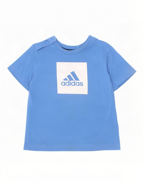 Maglietta grafica Adidas da bambino, 12-18 mesi, in cotone blu