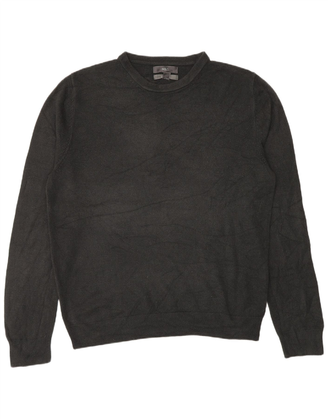 Maglione maglione girocollo da uomo Marks & Spencer grande acrilico nero