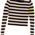 Top corto da donna Zara a maniche lunghe UK 10 piccolo a righe blu navy