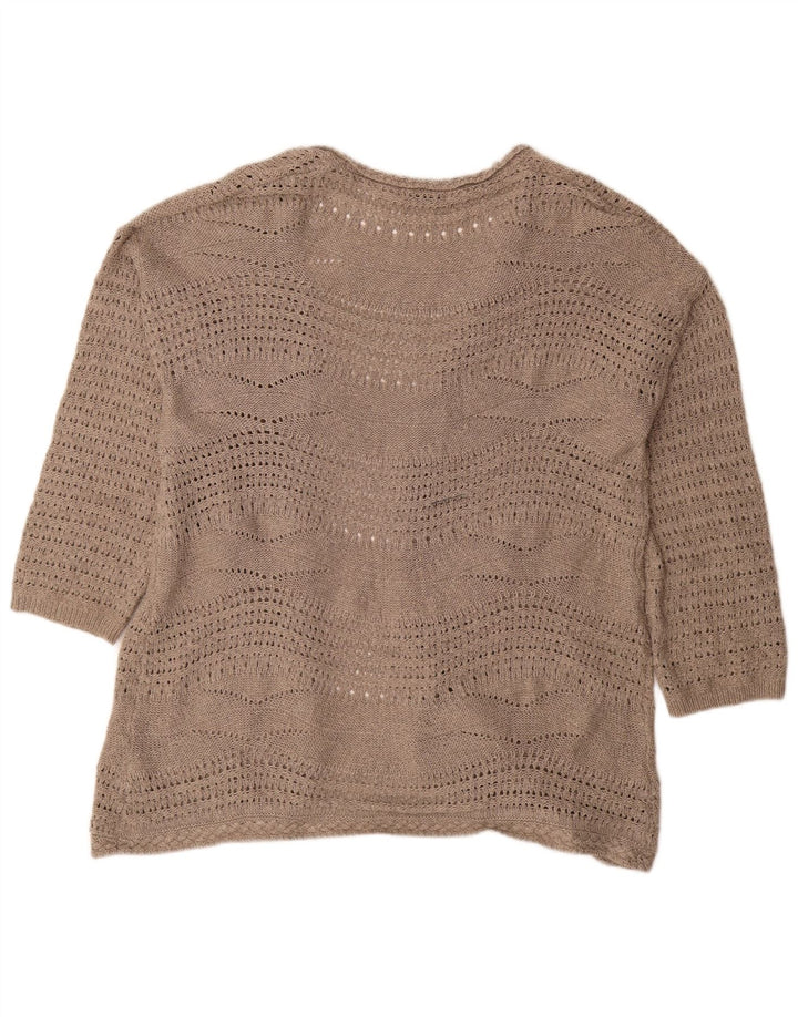 Maglione cardigan aperto da donna Marks & Spencer UK 20 2XL Poliestere beige