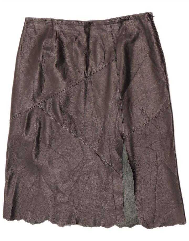 Gonna in pelle vintage da donna IT 48 XL W32 Pelle nera