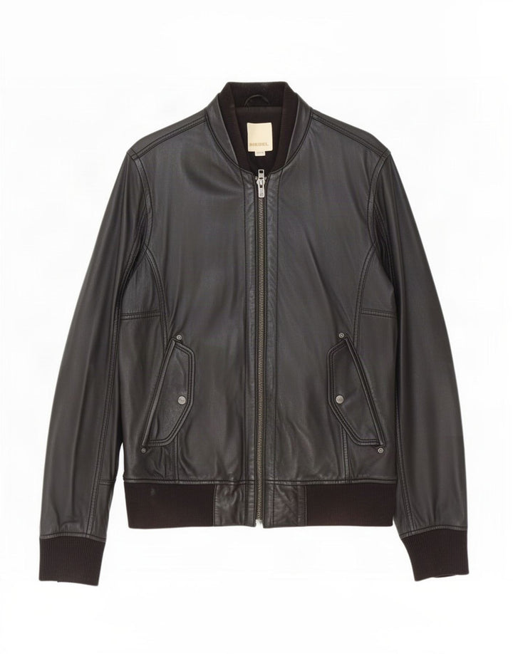 Giacca in pelle da uomo Diesel UK 42 XL Nera