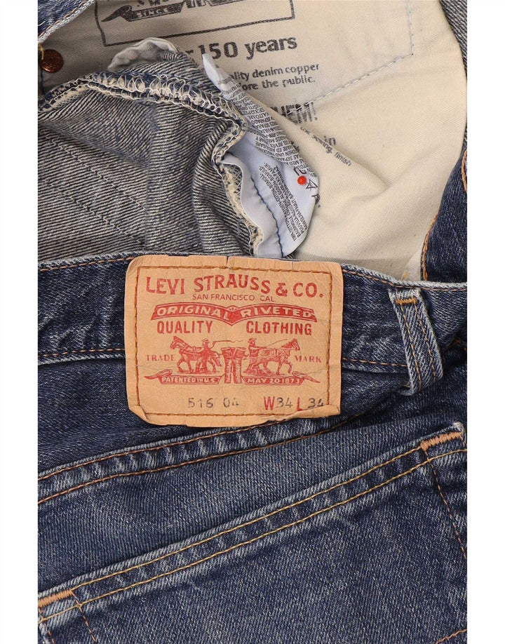 Jeans Levi's Uomo 516 Bootcut W34 L33 Cotone Blu