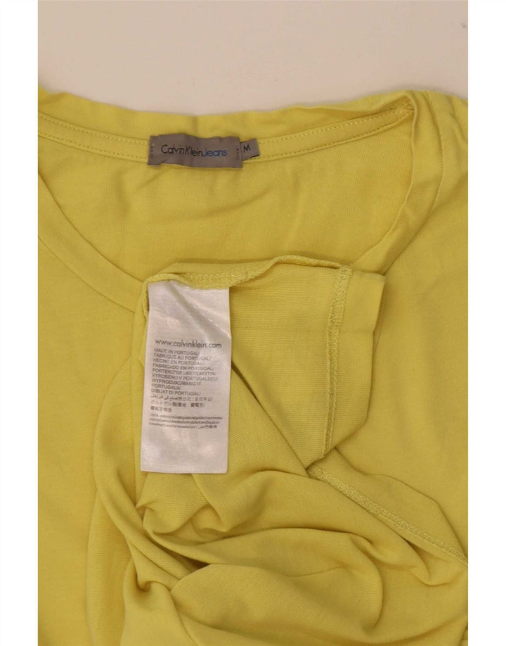 Calvin Klein Jeans T-shirt grafica da uomo Top in cotone giallo medio
