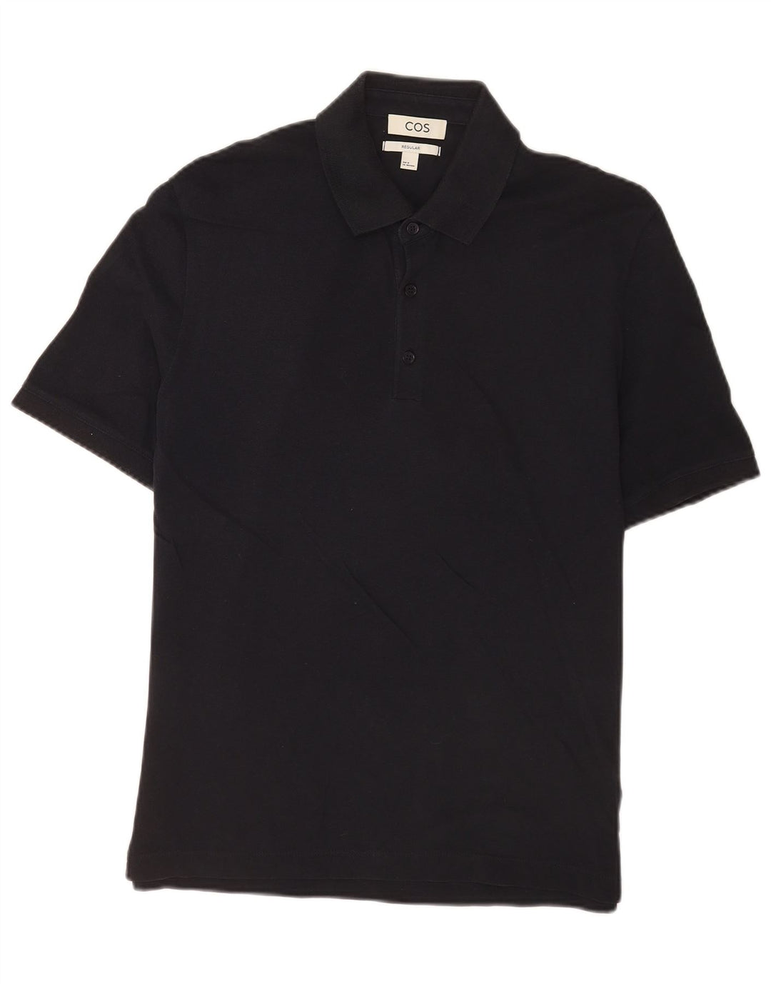 Polo Cos da uomo a maniche corte vestibilità regolare in cotone nero medio