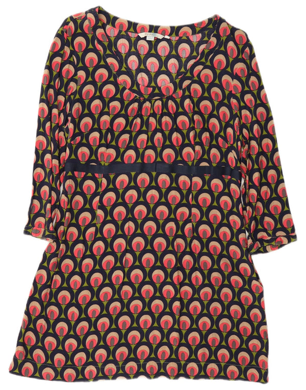 Abito a trapezio da donna con maniche a 3/4 Boden UK 18 XL multicolore geometrico