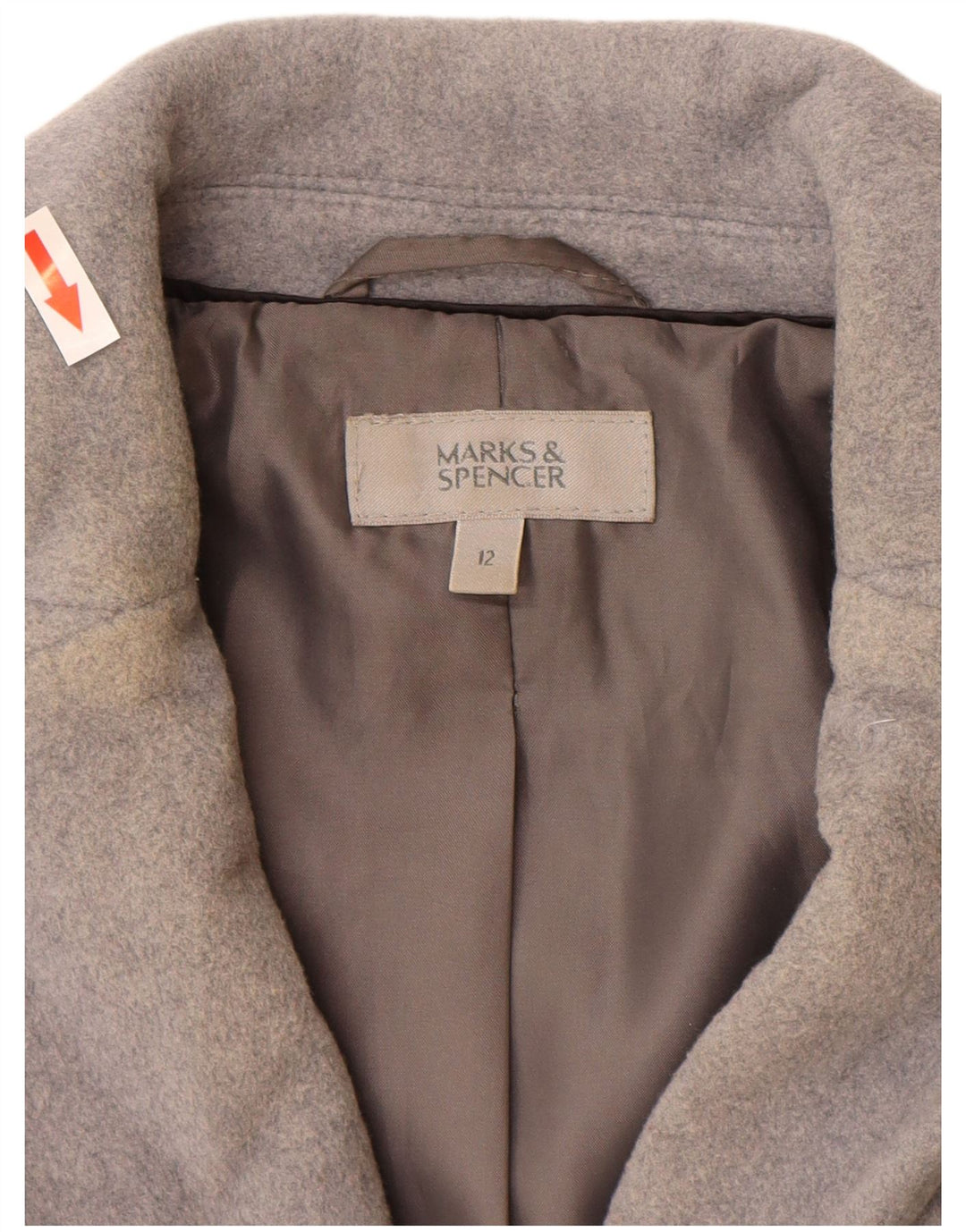 Cappotto da donna Marks & Spencer UK 12 Lana nuova grigio medio