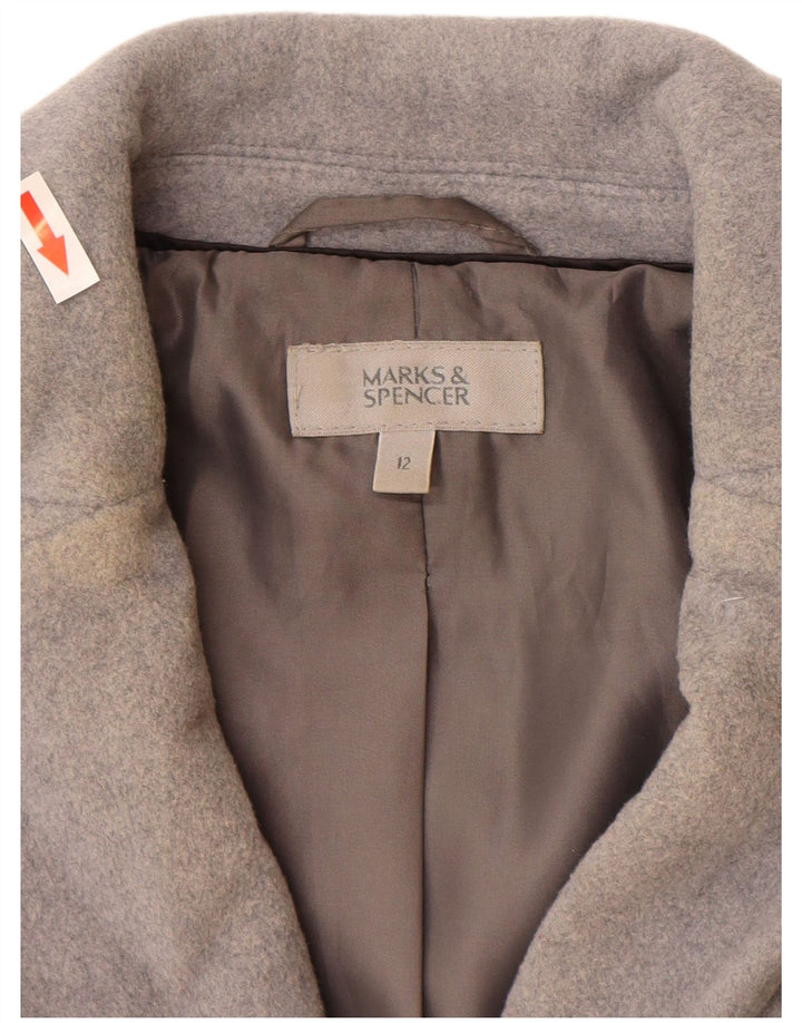 Cappotto da donna Marks & Spencer UK 12 Lana nuova grigio medio