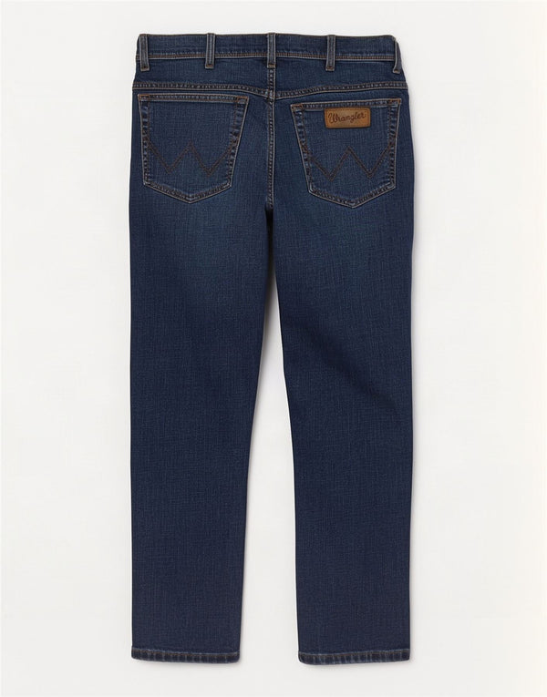 Wrangler Mens Texas Straight Jeans W34 L32 Navy Blue Cotton