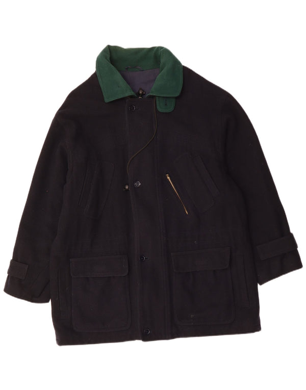 Cappotto da uomo VINTAGE UK 42 XL Lana blu navy
