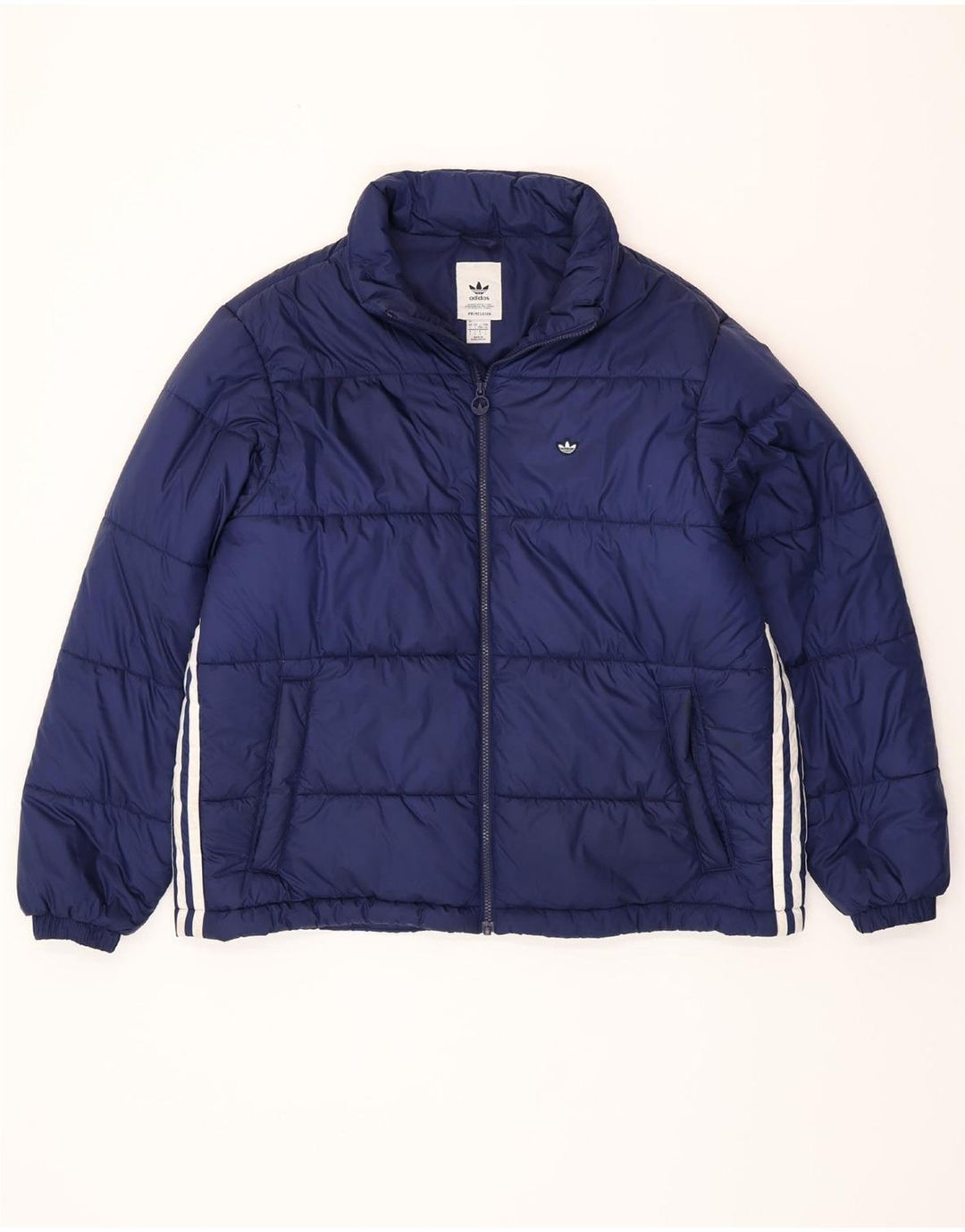 ADIDAS Mens Primegreen Padded Jacket UK 40 Large Navy Blue Polyester