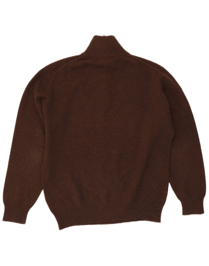 Maglione Kappa da uomo con zip e collo in lana marrone medio