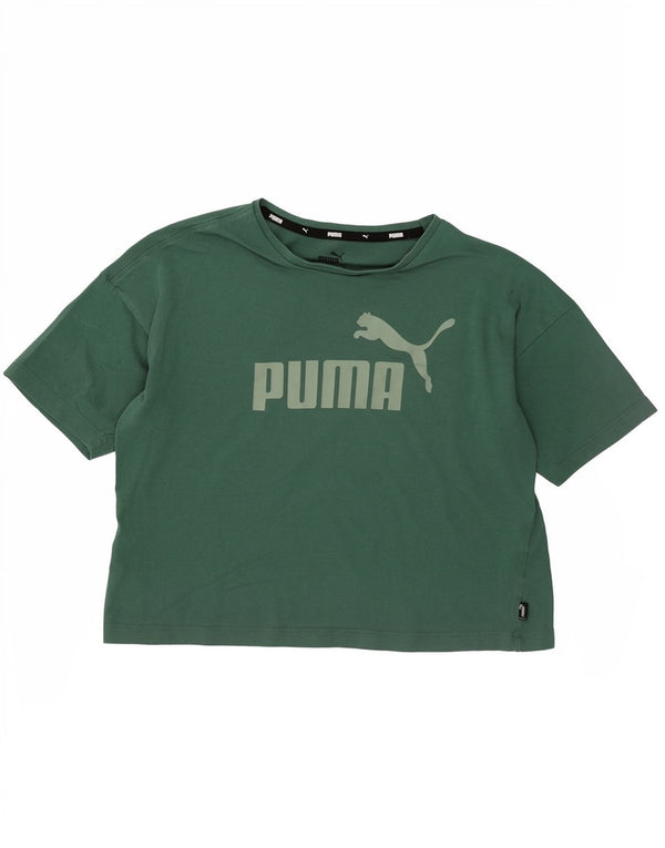 T-shirt grafica corta da donna Puma vestibilità ampia UK 4 XS Verde