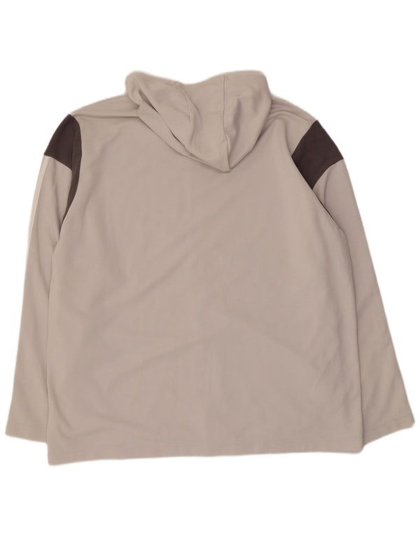 Felpa con cappuccio e zip Adidas Aeroready da uomo 2XL in cotone color block grigio