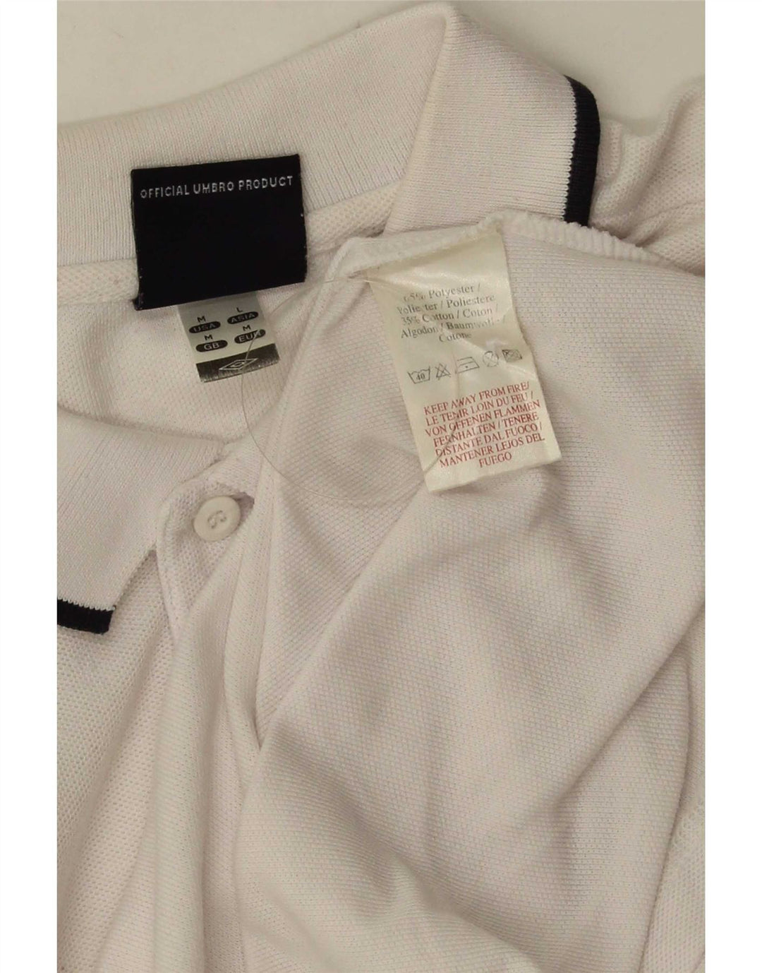 Polo da uomo Umbro in poliestere bianco medio