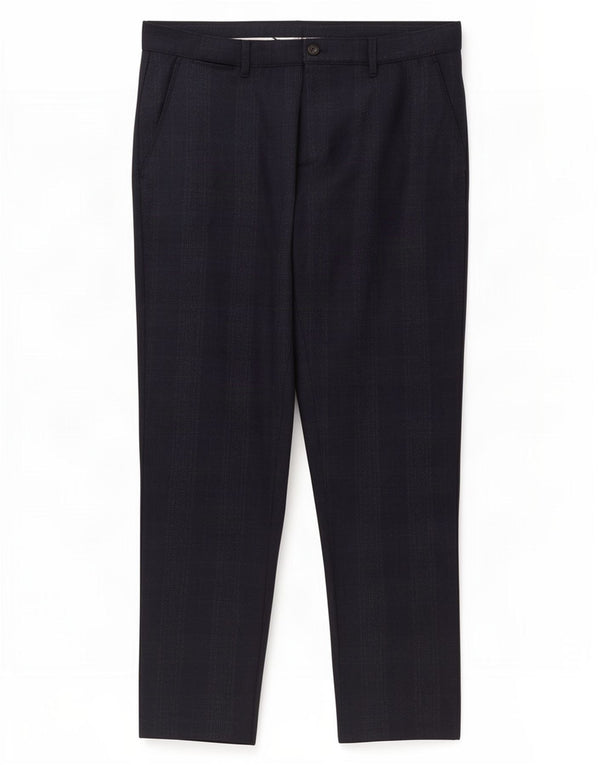Pantaloni chino slim da uomo Zara EU 42 Large W32 L28 blu navy a quadri