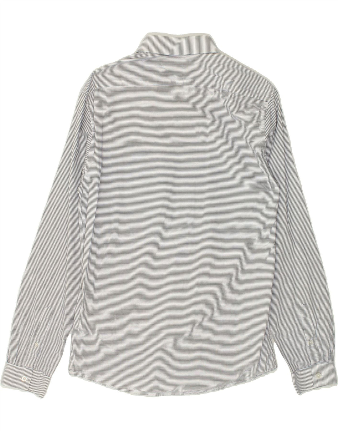 JULES Mens Slim Shirt Size 41/42 Large Grey Striped Cotton Vintage Jules and Second-Hand Jules from Messina Hembry 