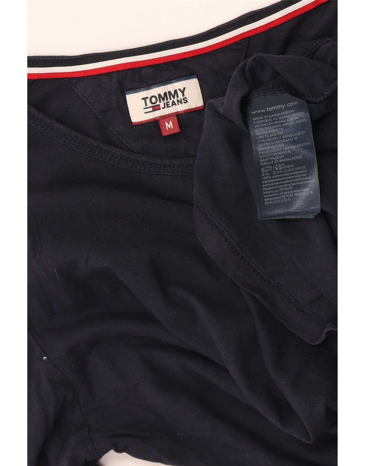 Tommy Hilfiger Donna Top Manica Lunga UK 14 Medio Blu Navy Cotone
