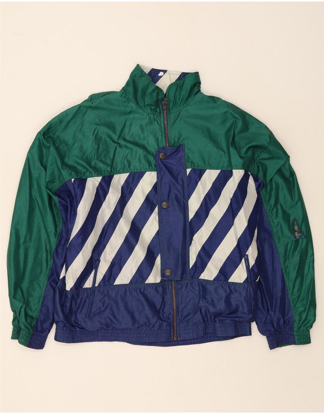 ATHLETA Giacca da ginnastica da donna con grafica Top Jacket UK 22 3XL Verde Colourblock