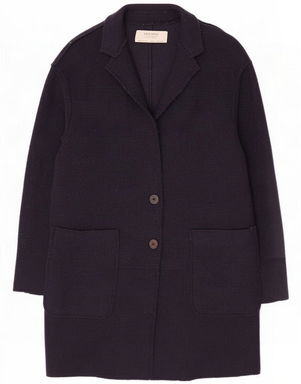Zara Womens Overcoat UK 14 Medium Navy Blue