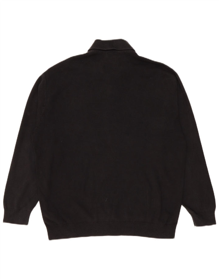 Polo Cos da uomo a maniche lunghe in cotone nero medio
