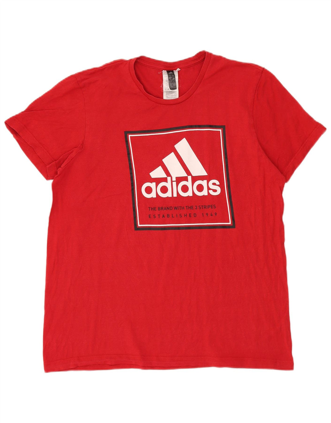 T-shirt grafica da uomo Adidas Top in cotone rosso medio