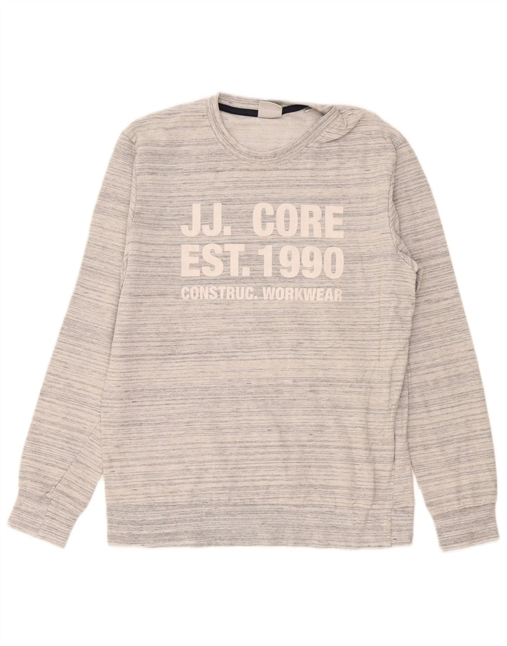 Jack & Jones Felpa grafica da uomo Maglione Cotone chiazzato grigio medio