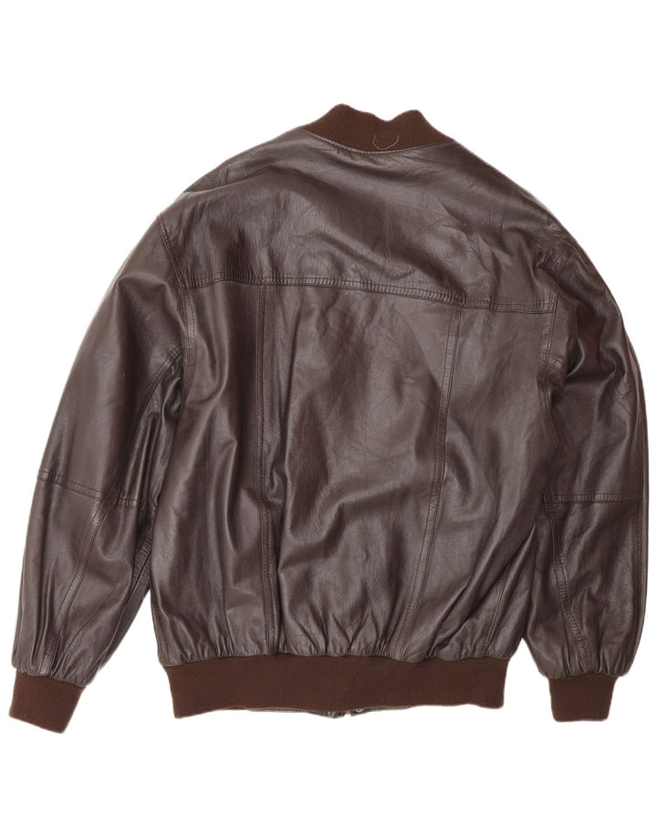 Giacca in pelle vintage da uomo UK 38 in pelle marrone medio