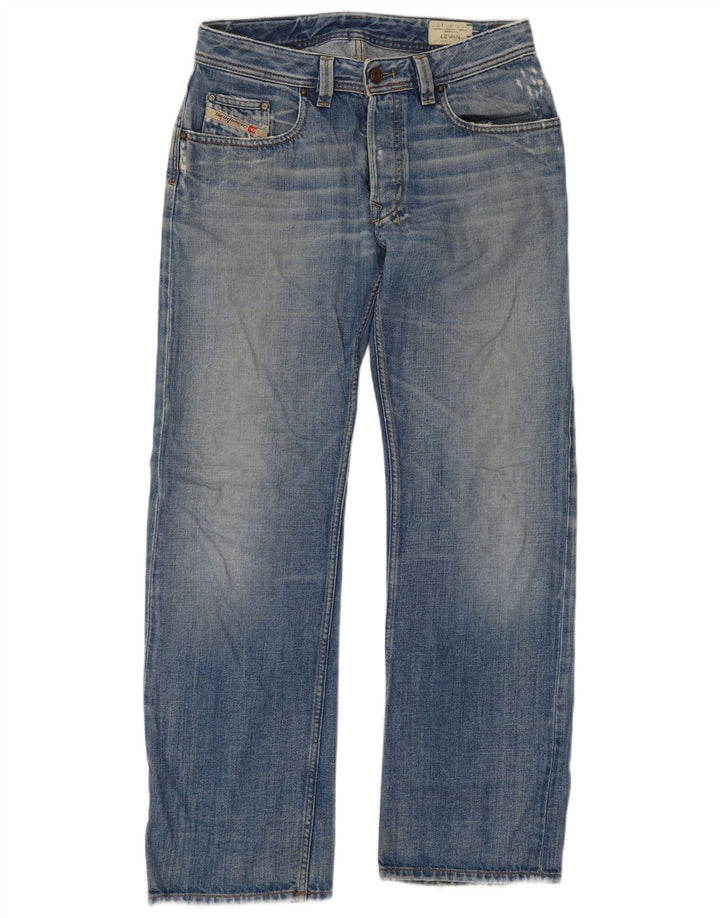Jeans dritti effetto consumato Levan da uomo Diesel W32 L32 cotone blu