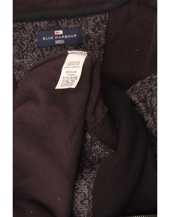 Giacca da ginnastica da uomo Marks & Spencer, media, in acrilico nero screziato