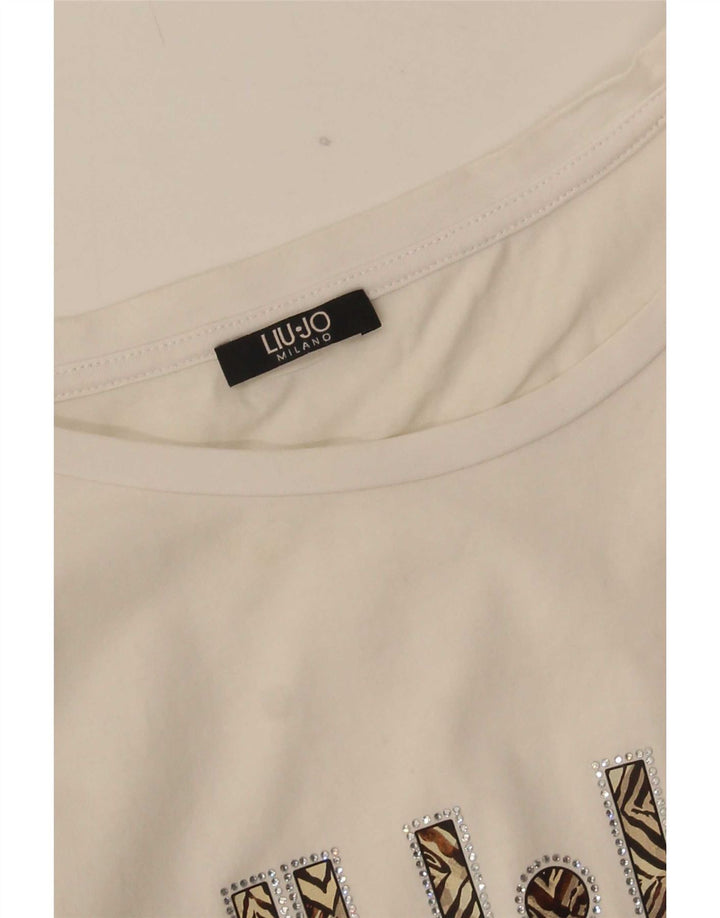 T-shirt grafica da donna Liu Jo Top UK 14 Medium White