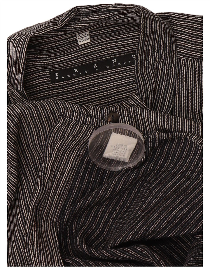 Camicia da uomo taglia 45/46 2XL viscosa rigata nera