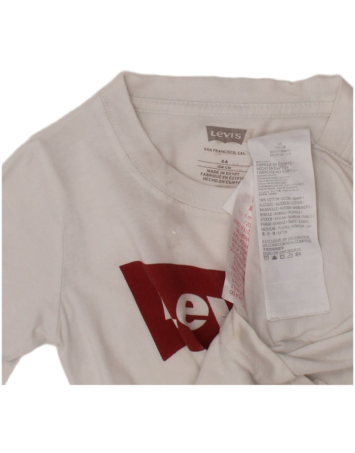 T-shirt grafica per ragazzi LEVI'S Top 3-4 anni in cotone bianco