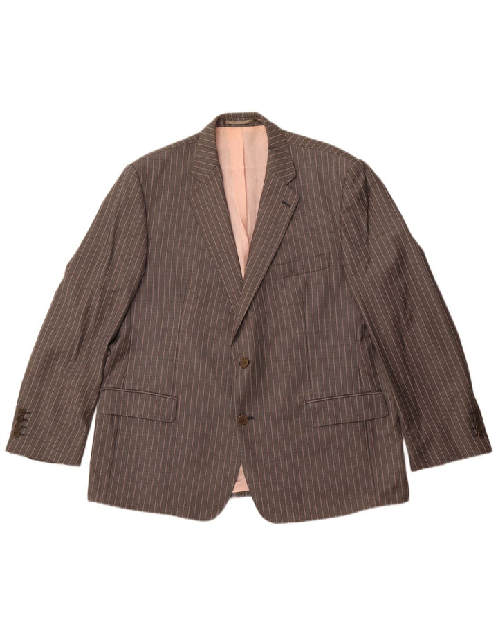 Giacca blazer da uomo a 2 bottoni Magee IT 46 piccola lana vergine gessata grigia