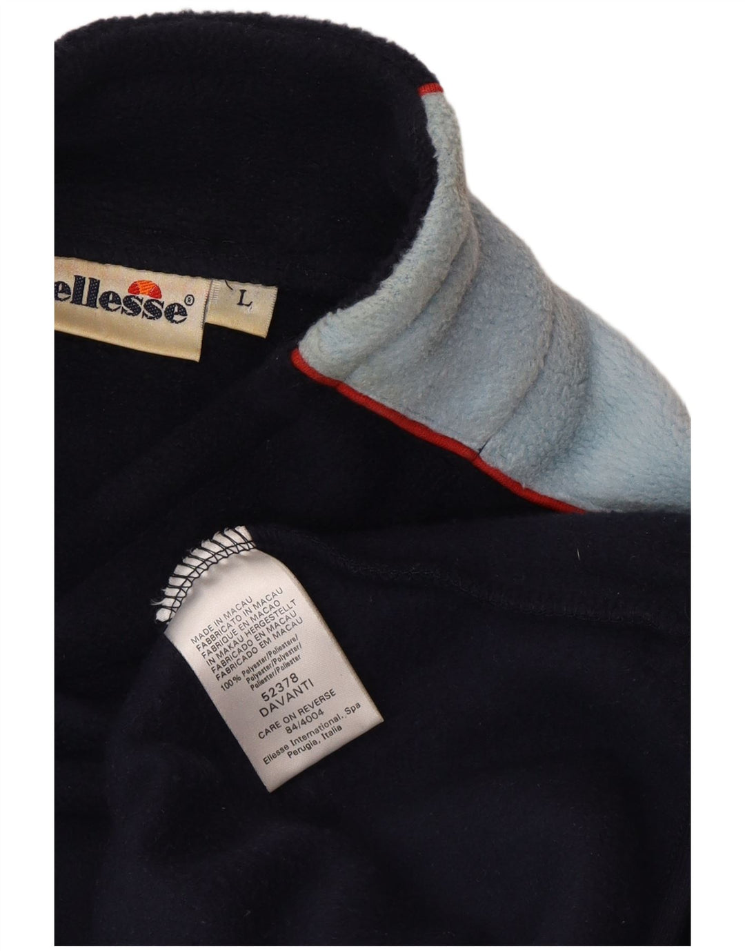 Maglione in pile da uomo Ellesse, grande, in poliestere color block blu navy
