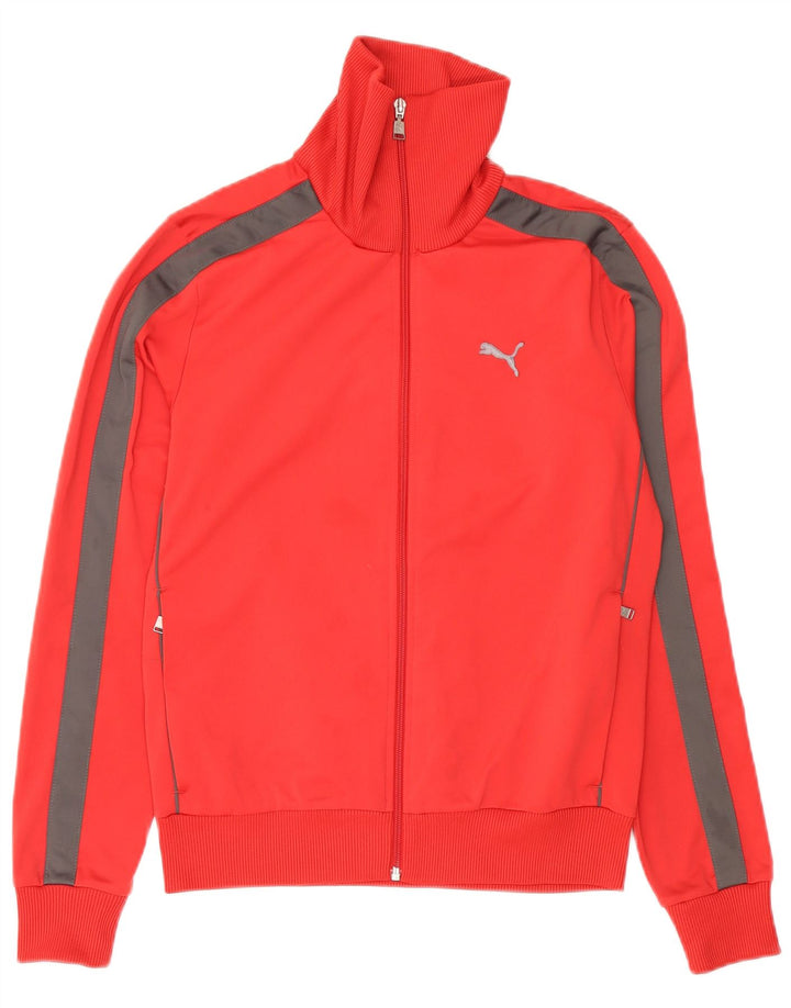 Giacca da ginnastica da uomo Puma Small in poliestere color block rosso