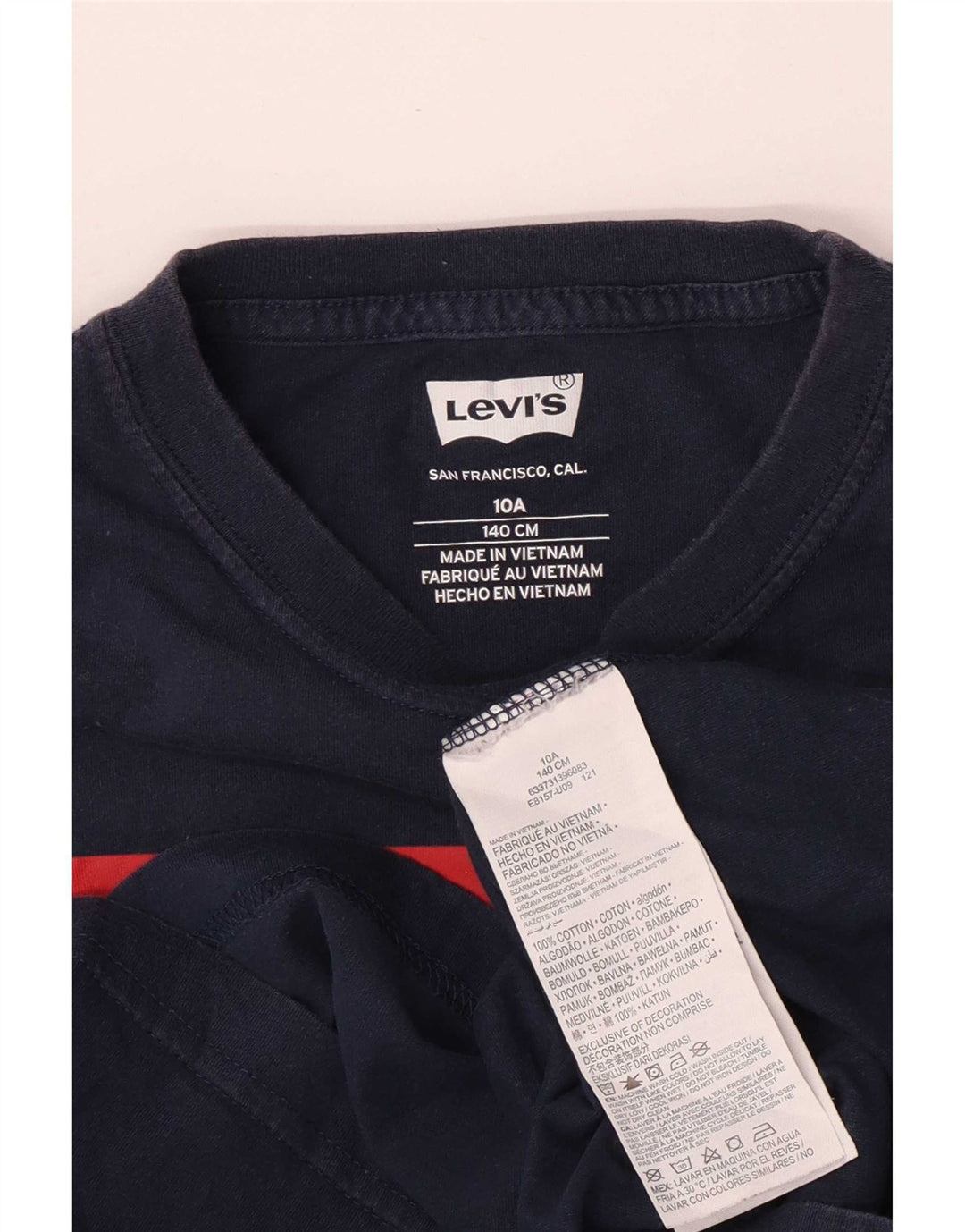 T-shirt grafica regolare da ragazzo Levi's Top 9-10 anni in cotone blu navy