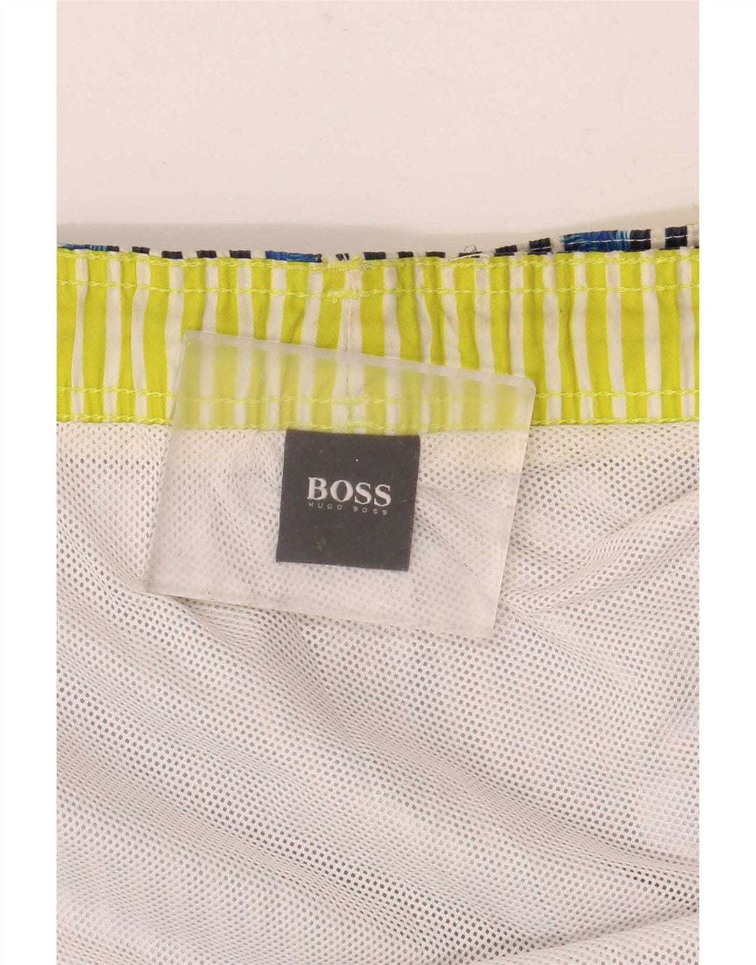 Pantaloncini da bagno da uomo Hugo Boss grandi a righe blu