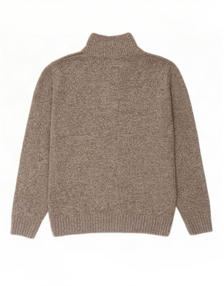 Maglione da uomo Marks & Spencer con bottoni e collo marrone medio screziato