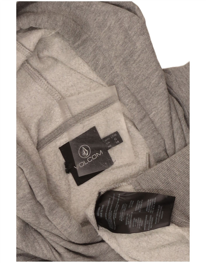 Felpa con cappuccio da donna Volcom US 10 Large in cotone grigio