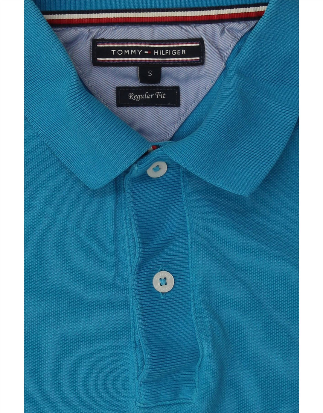 TOMMY HILFIGER Mens Regular Fit Polo Shirt Small Blue Cotton Vintage Tommy Hilfiger and Second-Hand Tommy Hilfiger from Messina Hembry 
