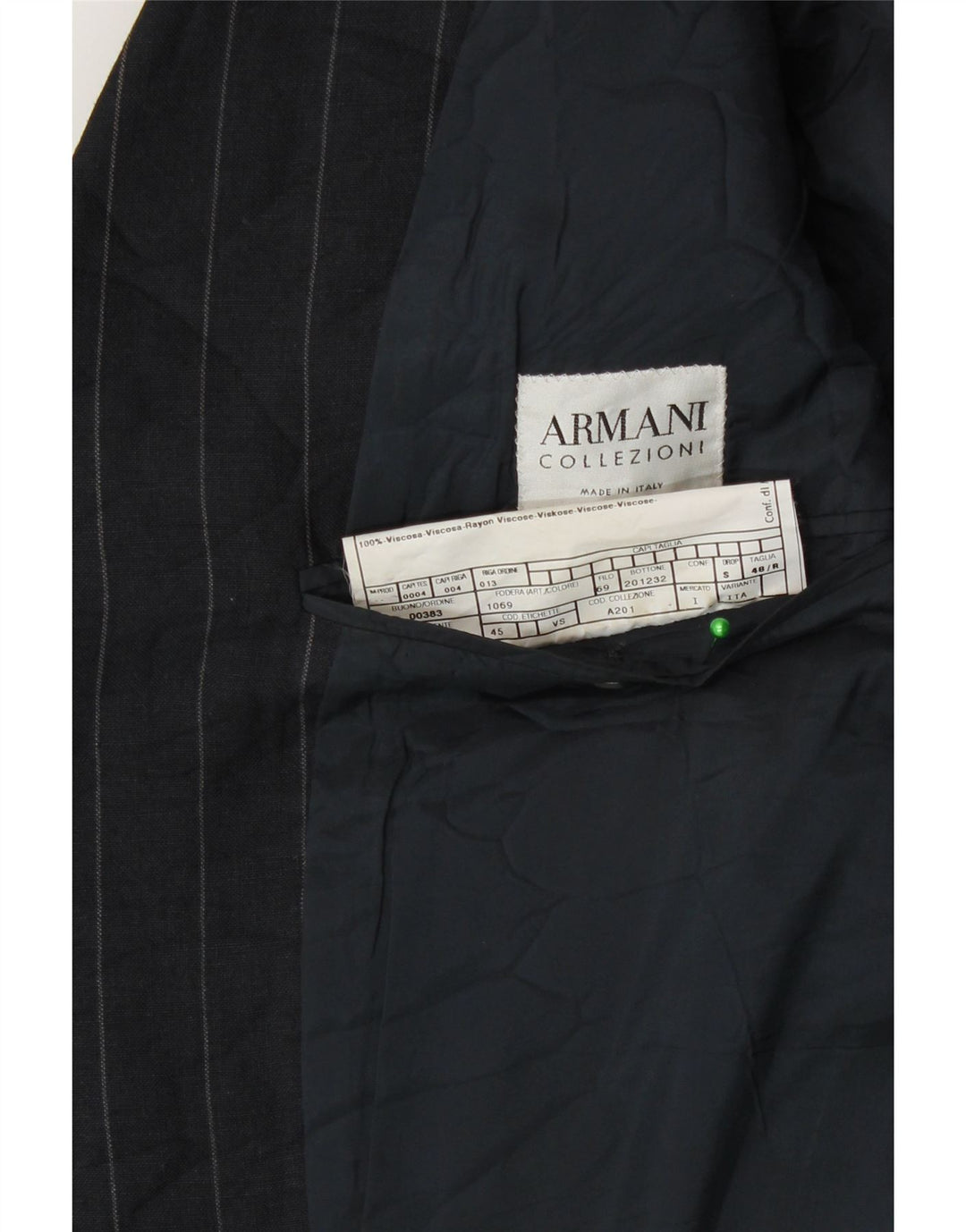 Giacca blazer da uomo Armani Collezioni IT 48 piccola gessata blu navy