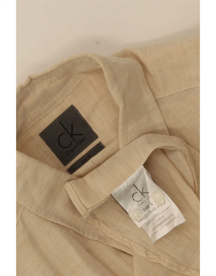 Camicia slim fit da uomo Calvin Klein grande beige
