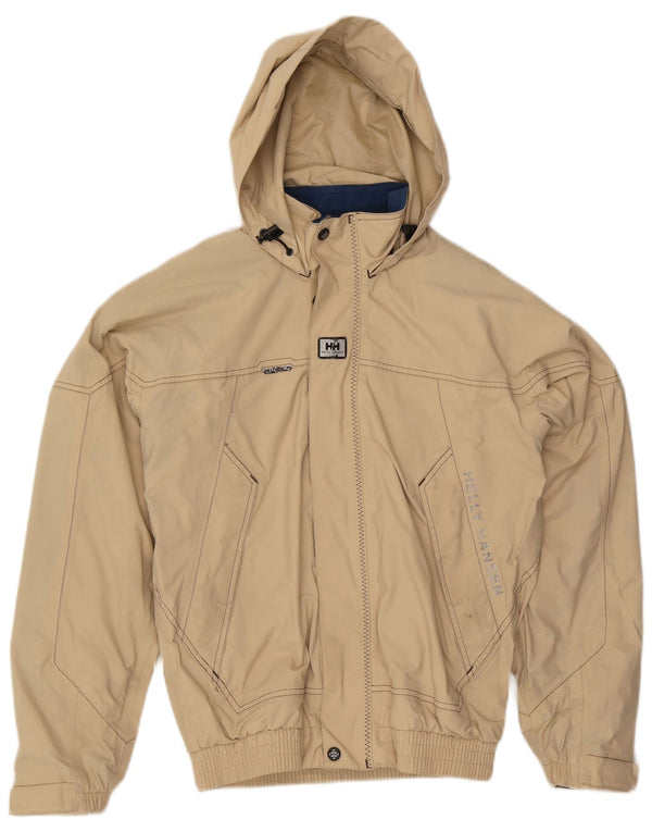 Giubbotto bomber con cappuccio grafico da uomo Helly Hansen UK 36 piccolo nylon beige