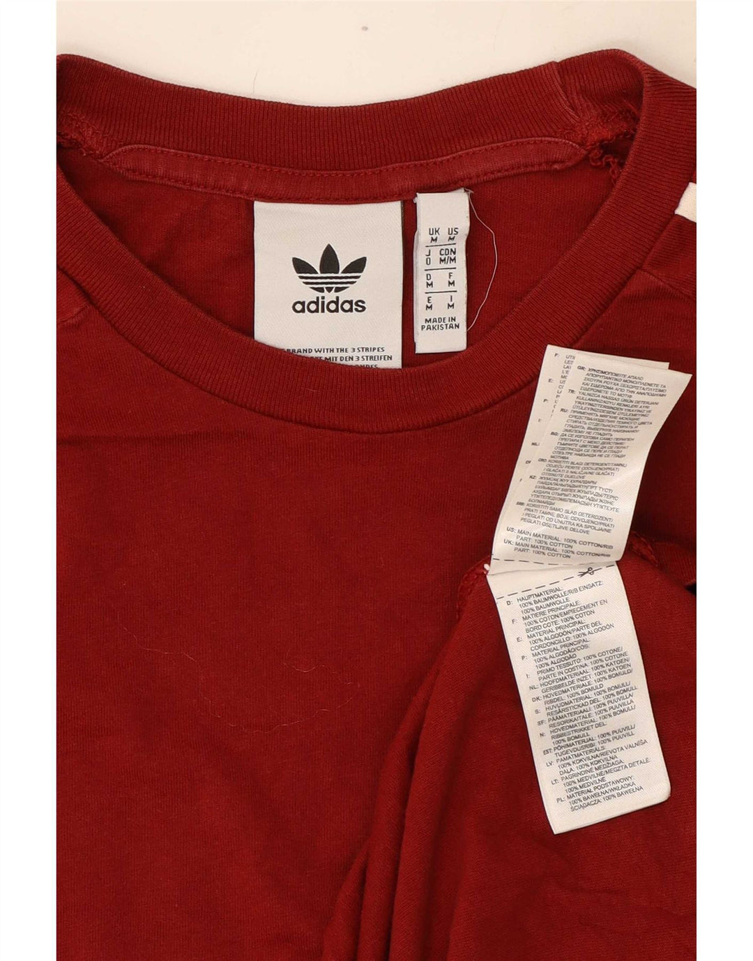 T-shirt da uomo Adidas Top in cotone bordeaux medio