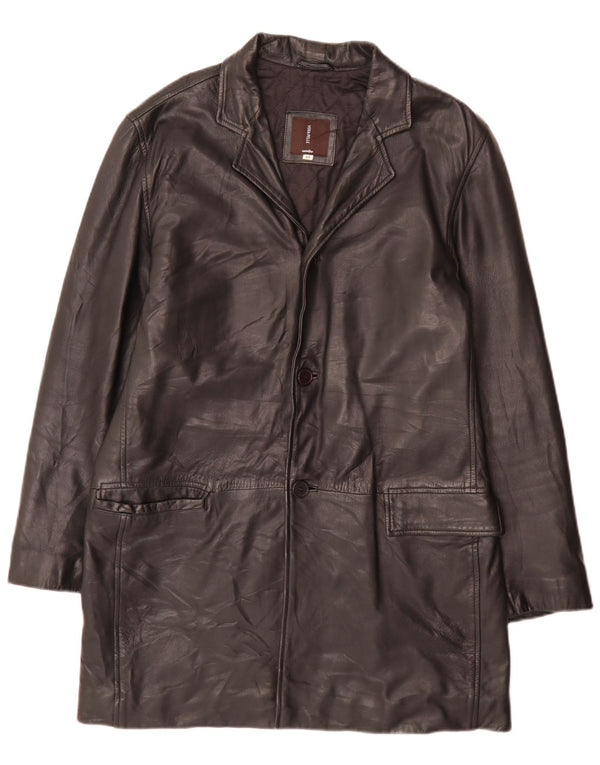 Cappotto In Pelle Uomo Conbipel IT 46 Small Nero