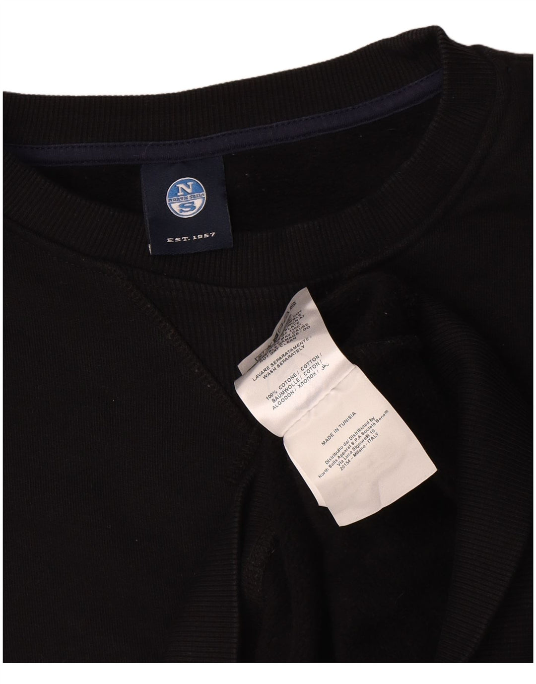 Felpa da uomo North Sails Maglione grande in cotone nero